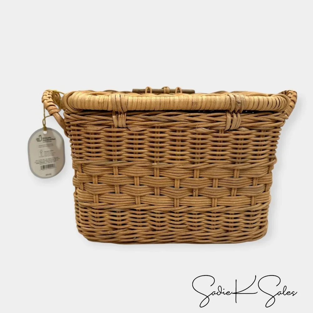 Small‎ Lidded Rattan Decorative Basket Brown - Threshold Studio McGee, Target